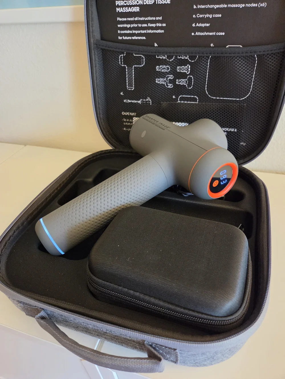 Sharper Image Gray Deep Tissue Percussion Massager